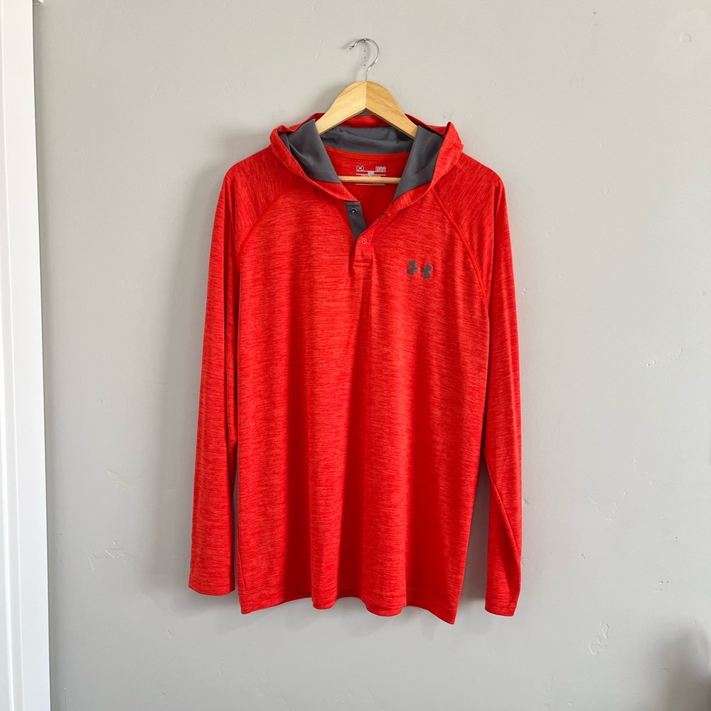 Under Armour | Orange Long Sleeve Hooded Shirt